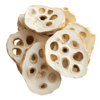 Sliced Lotus Root with Unique Hole Pattern Isolated On A Transparent Background png