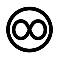 Infinity Loop Symbol In Circle Black Outline Icon on Transparent Background png