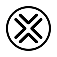 Cancel Button Black Outline Icon on Transparent Background png
