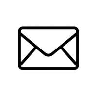Envelope Mail Black Outline Icon on Transparent Background png