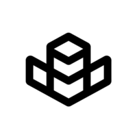 Stacked Boxes Black Outline Icon on Transparent Background png
