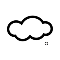 Cloud With Droplet Black Outline Icon on Transparent Background png