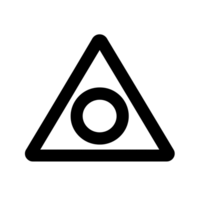 Triangle Symbol With Circle Inside Black Outline Icon on Transparent Background png