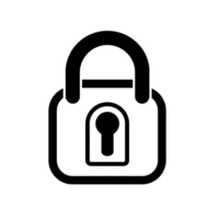 Lock with Keyhole Black Outline Icon on Transparent Background png