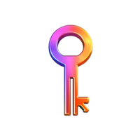 Small Key Gradient 3D Icon On Transparent Background png