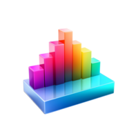 Bar Chart Gradient 3D Icon On Transparent Background png