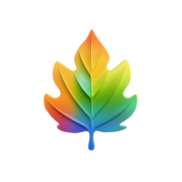 Autumn Leaf Gradient 3D Icon On Transparent Background png