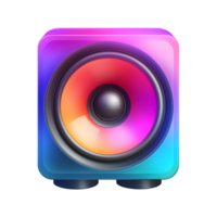 Speaker Box Gradient 3D Icon On Transparent Background png