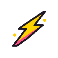 Lightning Bolt Lineal Color Icon On Transparent Background png