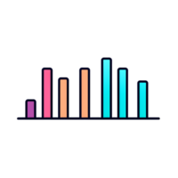 Bar Chart Lineal Color Icon On Transparent Background png