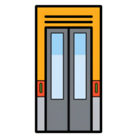 Elevator Doors Lineal Color Icon On Transparent Background png