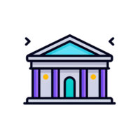 Administration Building Lineal Color Icon On Transparent Background png
