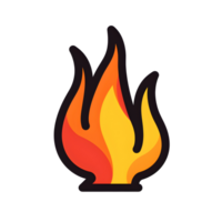 Fire Flame Lineal Color Icon On Transparent Background png