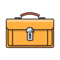 Leather Briefcase Lineal Color Icon On Transparent Background png