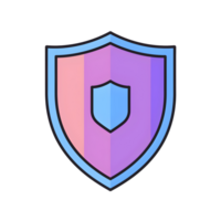 Shield Lineal Color Icon On Transparent Background png