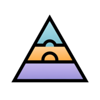 Triangle With Circle And Arch Lineal Color Icon On Transparent Background png