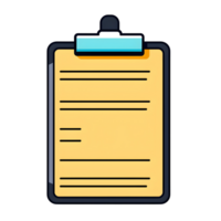 Yellow Clipboard With Paper Lineal Color Icon On Transparent Background png
