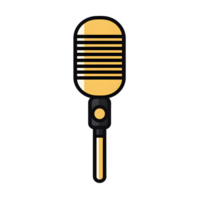 Gold Microphone Lineal Color Icon On Transparent Background png