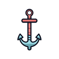 Harbor Anchor Lineal Color Icon On Transparent Background png
