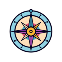 Compass Lineal Color Icon On Transparent Background png