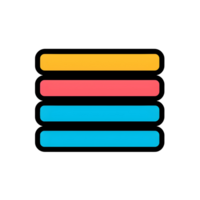 Stacked Files Lineal Color Icon On Transparent Background png
