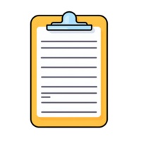 Clipboard with Paper Lineal Color Icon On Transparent Background png