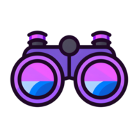 Binoculars Lineal Color Icon On Transparent Background png