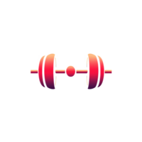 Red Gym Barbell Logo Symbol On Transparent Background png