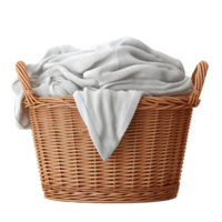 Laundry Basket with Towels Photograph On Transparent Background png