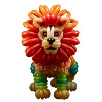Rainbow Balloon Lion Sculpture Photograph On Transparent Background png