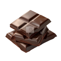 3D Cocoa Chocolate Block with Crumbs Isolated on Transparent Background png