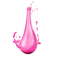 3D Skincare Essence with Pink Liquid in Bottle on Transparent Background png