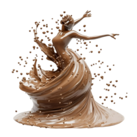 3D Chocolate Drizzle With Melting Effect on Transparent Background png