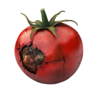 3D Realistic Tomato With Hole On Transparent Background png