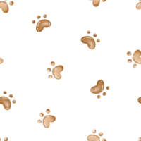 Paw tracker print seamless background. Cat and dog footprint pattern png