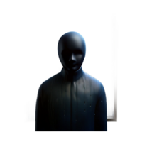 impressive contemporary A shadowy figure silhouetted against a brightly lit window, rain streaking the glass, high contrast, suspenseful noir atmosphere original png