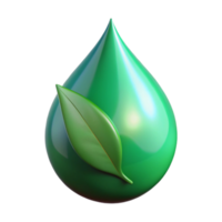 elegant modern A single raindrop on a green leaf, reflecting the surrounding environment, macro photography, realistic style professional png