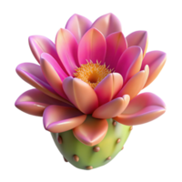 serene minimalist Close-up of a cactus flower blooming in the desert, vibrant colors, harsh sunlight, detailed textures premium png