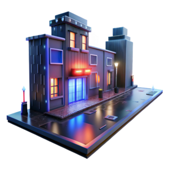 sereno minimalista uma encharcado de chuva cidade rua às noite, refletindo néon sinais, clássico filme noir configuração genuíno png