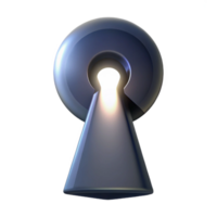 wonderful vintage A close-up of a keyhole, light streaming through it, mysterious noir imagery high quality png