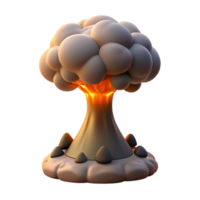 elegant rustic A mushroom cloud rising from a volcanic eruption, powerful atmosphere, dramatic lighting, realistic style 4K png