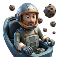 dramatic classic A spaceship pilot, strapped into their cockpit, navigates through a dangerous asteroid field. Intense, dramatic lighting and a sense of speed and danger premium png