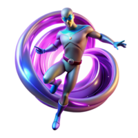 extraordinary traditional A superhero with gravity manipulation powers, distorting the space around them, lit with swirling, distorted light in an abstract, psychedelic style genuine png