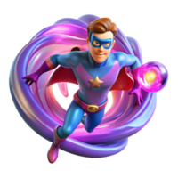 elegant contemporary A superhero with gravity manipulation powers, distorting the space around them, lit with swirling, distorted light in an abstract, psychedelic style premium png