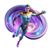 elegant contemporary A superhero with gravity manipulation powers, distorting the space around them, lit with swirling, distorted light in an abstract, psychedelic style 4K png