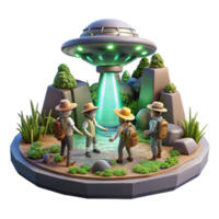 elegant minimalist A group of explorers discovers a hidden temple on a lush, alien planet. Adventurous and mysterious lighting. Detailed environment 4K png