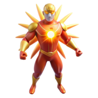 dramatic abstract A superhero made of pure energy, radiating light and heat, lit from within in a radiant, glowing style high quality png