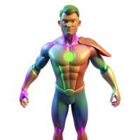elegant abstract A shapeshifting superhero mid-transformation, with parts of their body changing form, lit with morphing, multicolored light in a transformative, surreal style high resolution png