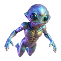 impressive classic An alien creature with shimmering, iridescent skin floats in a zero-gravity environment. Ethereal and otherworldly lighting. Detailed creature design 4K png