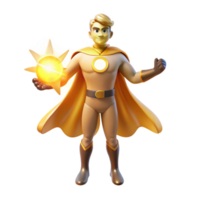 vibrant traditional A superhero with healing powers, emanating a warm, golden aura, lit with a soft, healing light in a comforting, serene style original png